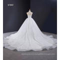 Jancember RSM67062 crystal beaded luxury long train wedding dress bridal gown